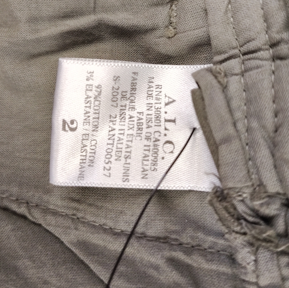 A.L.C Krew High-Waisted Tie-Waist Pants In Olive Size 2 Retail: $395 - Picture 7 of 7